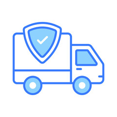 An eye catching icon of auto insurance, cargo van insurance concept vector