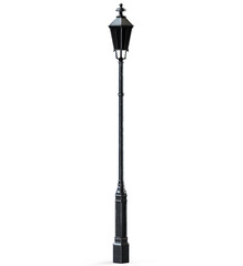 Low angle view of street lamp against blue sky 3d render