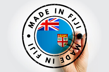 Fototapeta na wymiar Made in Fiji text emblem stamp, concept background