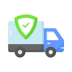 An eye catching icon of auto insurance, cargo van insurance concept vector