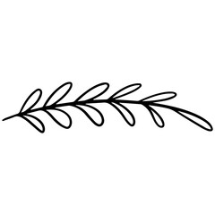 Branch with leaves hand drawn sign vector art