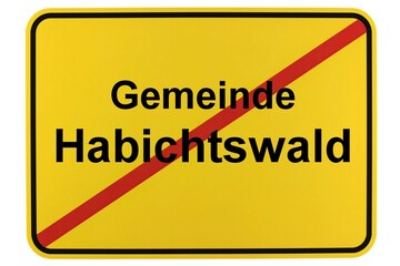 Illustration eines Ortsschildes der Gemeinde Habichtwswald in Hessen