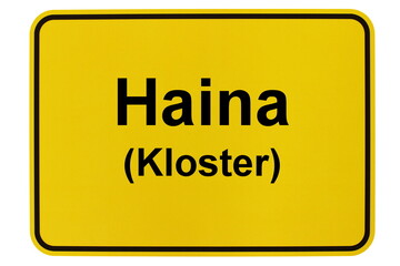 Illustration eines Ortsschildes der Gemeinde Haina (Kloster) in Hessen