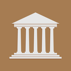 Fototapeta premium Architecture greek building symbol. ancient monument icon. University Icon. Bank Icon.