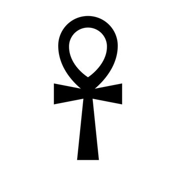 Ankh symbol, ancient egyptian amulet Isolated on white background.