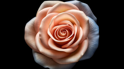 pink rose on black isolated