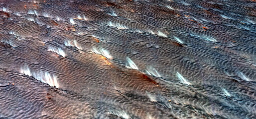 dorsal fins of Mars,  abstract photography of the deserts of Africa from the air. aerial view of...