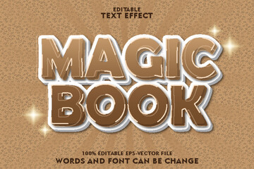 magic book editable text effect emboss cartoon style