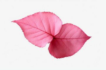 Delicate Rose Leaf on Pure White Background