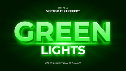 green lights editable text effect