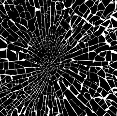 Broken glass frame, the cracks texture background, vector illustration.
