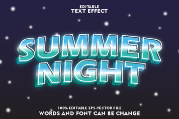 summer night editable text effect emboss modern style