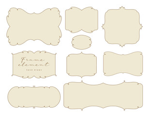 Hand drawn frame set. Elegant delicate vintage calligraphic vector decorations for greeting card, certificate, logo, label, wedding invitation