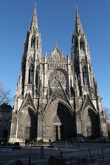 View of Abbatiale Saint Ouen Rouen. Gothic architecture.