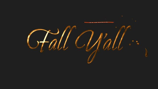 happy fall yall greeting animation 2023, lettering with alpha or transparent background, for banner, feed, stories, opening, happy autumn concept