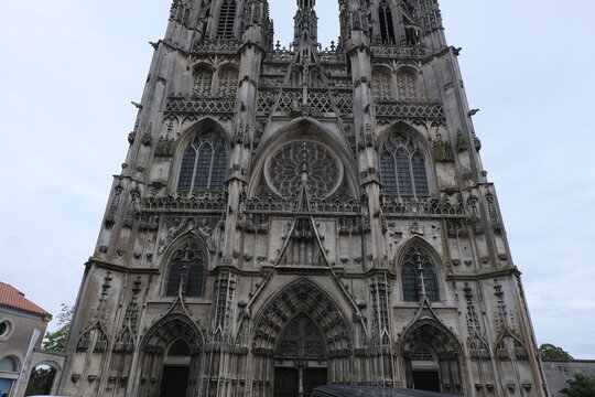 Saint Etienne Cathedral, Toul. Gothic architecture details. Entrance.