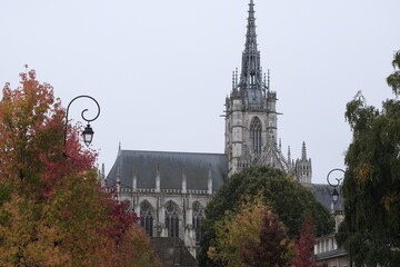 View of the gothic cathedral of Notre Dame d'Evreux.
