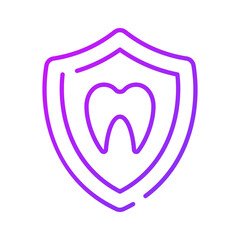 Tooth on shield, vector of dental insurance, health insurance icon design