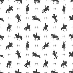 Seamless pattern, classic dressage, equestrian