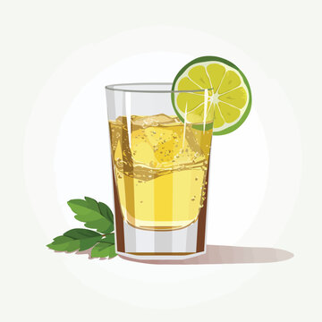 Tequila shot vector flat minimalistic isolated illustration