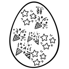 Minimalistic Doodle Easter Egg SVG Vector Line Art
