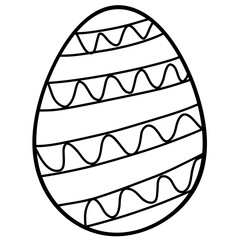Minimalistic Doodle Easter Egg SVG Vector Line Art
