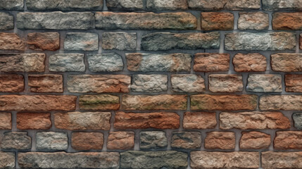 Obraz premium texture of an old brick wall close-up. Generative Ai.