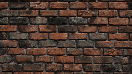 Obraz premium red brick wall texture covered with dirt and soot. Generative Ai.