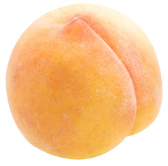 Fototapeta premium Yellow Peach isolated on white background, Fresh Yellow Peach Fruit on White PNG file. 