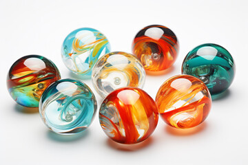 Colorful CAC Marbles on White Background