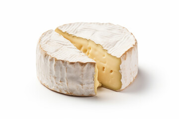 Deliciously Creamy Camembert Cheese on a Clean White Background