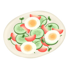 salad, salad with boiled eggs and vegetables, healthy food, diet food, Salad Serenity: A Medley of Healthful Tastes, Greens & Goodness: Cultivating Wellness One Salad at a Time