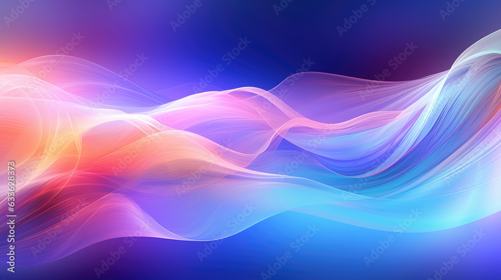Aufkleber Abstract Vibrant Colorful Gradient Fluid Flow Wave Background extreme closeup. Generative AI.