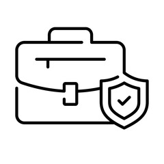 Briefcase with protection shield, business protection icon design, business insurance vector