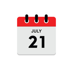 calender icon, 21 july icon with white background