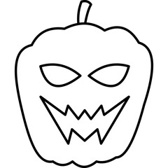 Pumpkin Line Art Element