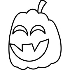 Pumpkin Line Art Element