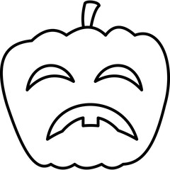 Pumpkin Line Art Element