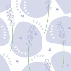 Vector seamless floral pattern with lavender - 633631128