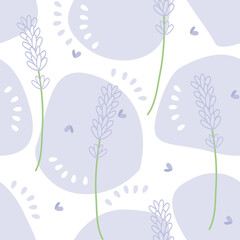 Vector seamless floral pattern with lavender