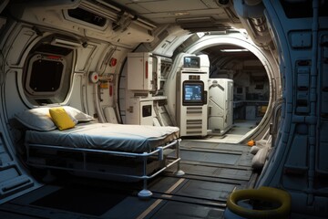 interior of a lunar base habitat module