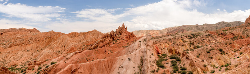 Fairytale canyon Skazka in Kyrgyzstan. Canyon Fairy Tale (Tosor), Issyk-Kul region.