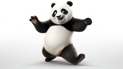 Cool cheerful cartoon style panda dancing salsa