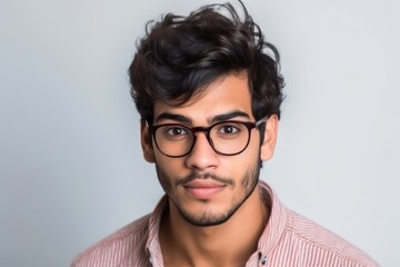 Fototapeta premium handsome young latin man wearing spectacles while looking at the camera
