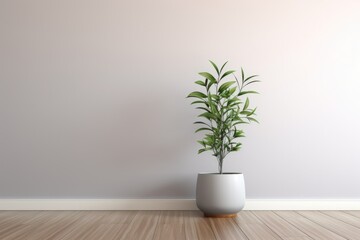 modern minimalist room with a smart pot and plant