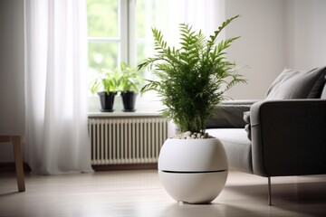 smart pot in a minimalist, modern interior design