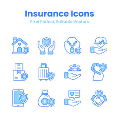 Grab this carefully crafted insurance vector set, ready to use in web, mobile, and all presentation projects.