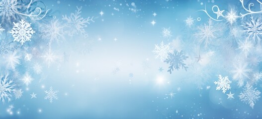Seasonal Christmas card featuring a snowflake border. Winter decor and celebration.