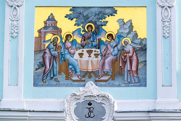 frescoes on the wall of the monastery