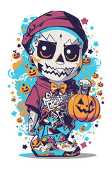Stickers para T-shirt tema de Halloween, vector